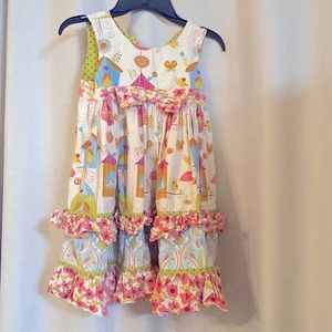 Jelly the pug size 7 girls Easter dress . Multi color